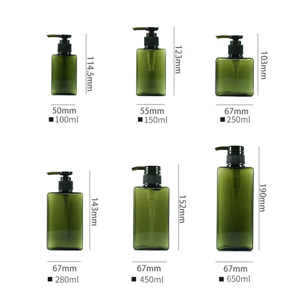 Botella Dispensadora de Jabón Líquido 100/250/450/650ml PETG Transparente para Gel de Ducha, Champú y Sanitizante de Manos - Ideal para Hogar y Viajes