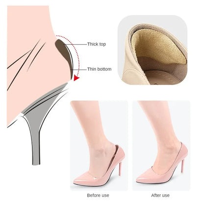 2 Piezas de Almohadillas de Gel Silicona Invisibles para Talón - Protectores Adhesivos para Zapatos y Alivio del Dolor en los Pies