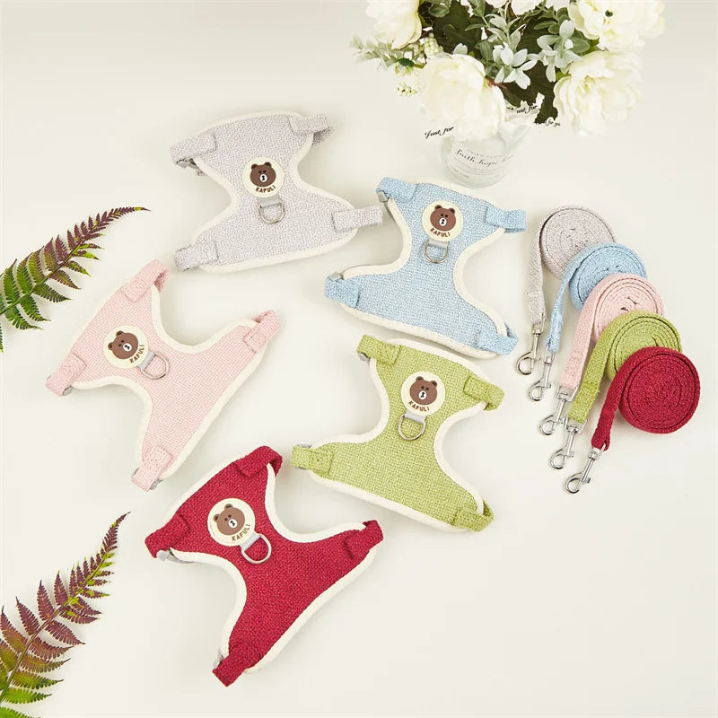 Conjunto de Arnés y Correa para Conejo, Chaleco Acolchado para Mascotas, Accesorios Lindos para Caminar al Aire Libre