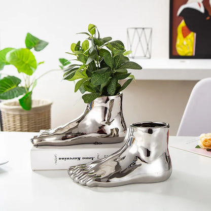 Florero Nórdico Creativo – Decoración Moderna de Cerámica, Adorno de Pie para el Hogar, Artesanías Simples y Sofisticadas, 2 Piezas o 1 Pieza
