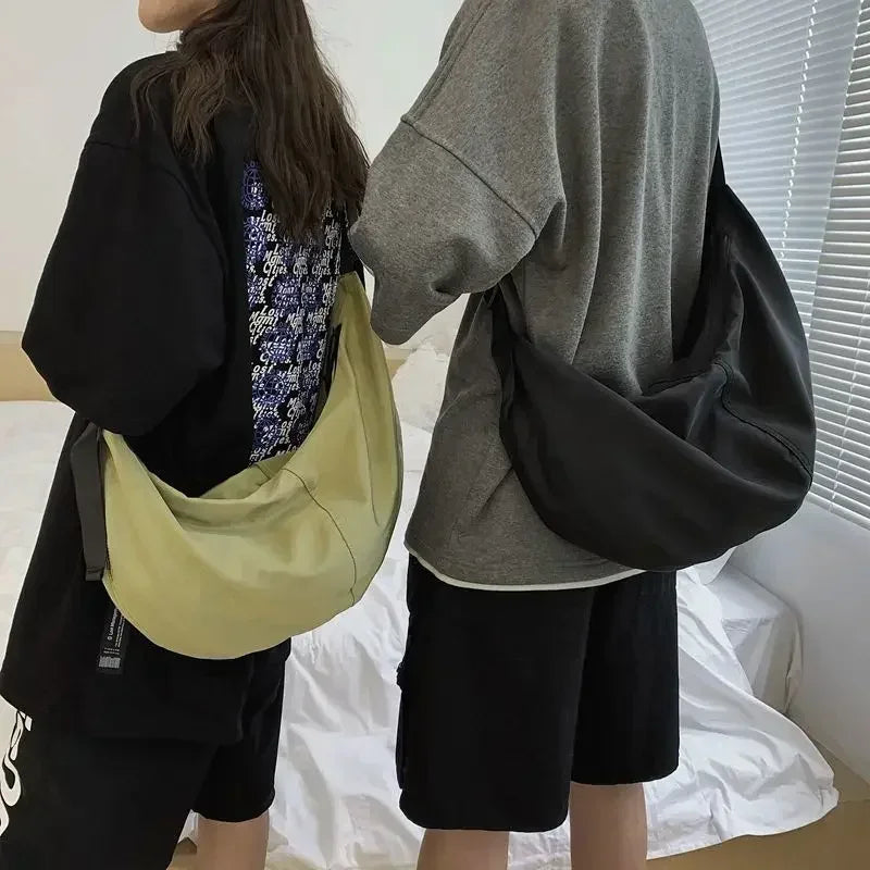 Bolsa Crossbody Unisex de Gran Capacidad, Estilo Harajuku Japonés, Impermeable, con Cierre de Cremallera para Viajes y Uso Diario