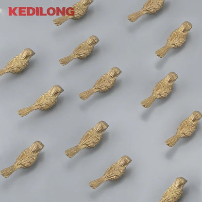 Perilla de Cajón de Pájaro de Lujo Europea de Latón Macizo, Tirador Dorado para Muebles y Gabinetes de Cocina