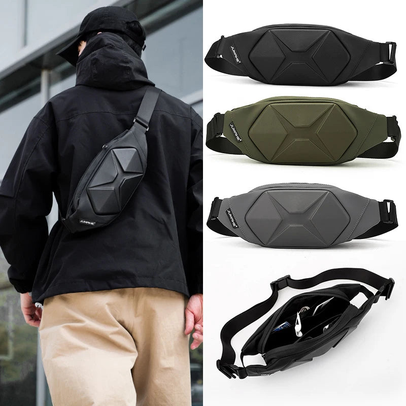 Bolso de Cintura Estilo Punk para Motociclista – Fanny Pack Retro Ajustable para Deportes y Actividades al Aire Libre