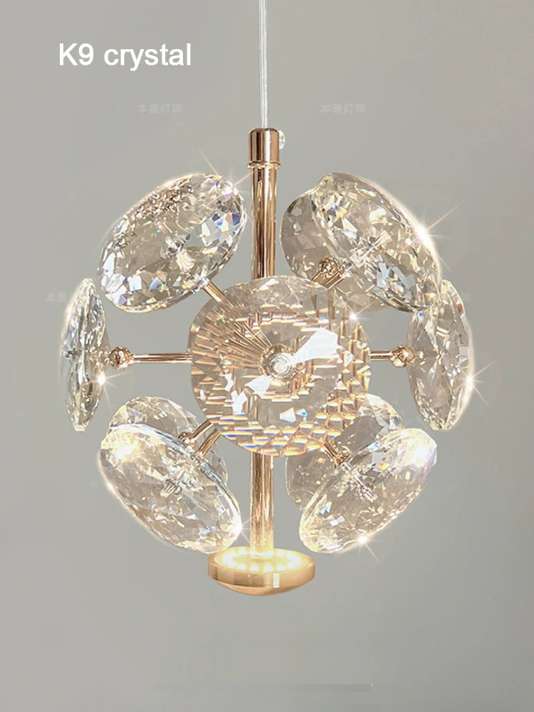 Candelabro Pequeño de Cristal K9 Puro, Lámpara de Pared de Lujo para Pasillo, Decoración Moderna para Bar