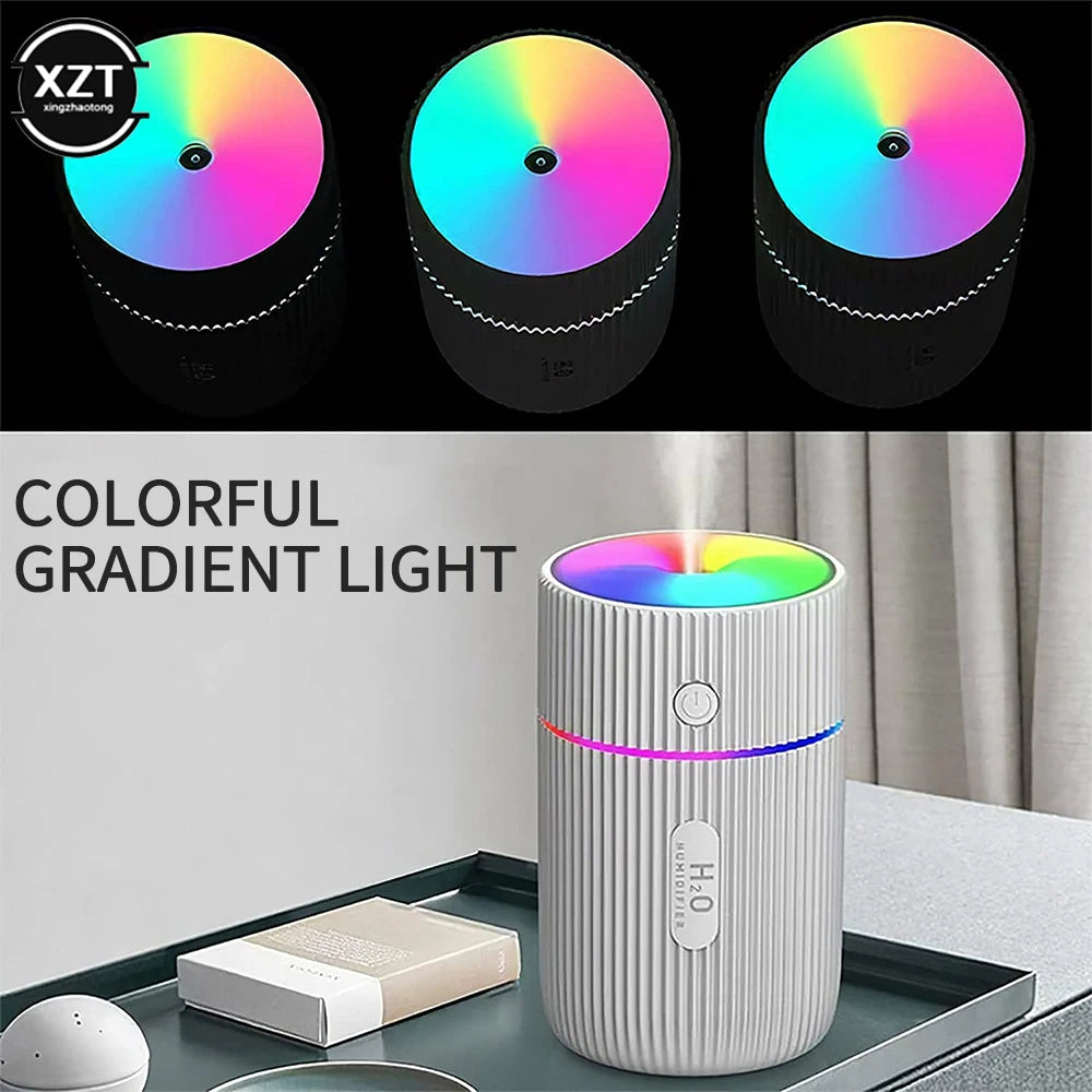 Humidificador de Aire Mini para Auto con Luz Nocturna LED - Difusor de Aceites USB Portátil con 2 Modos