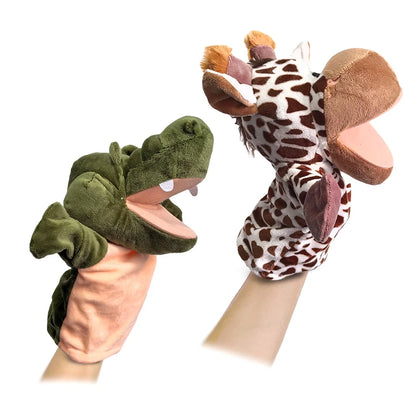 Peluche de Animales Kawaii | Muñecos de Peluche Educativos y Marionetas de Mano para Niños - León, Elefante, Conejo, Mono y Más