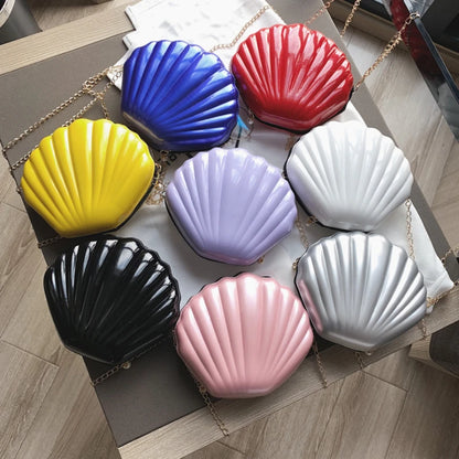 Bolso de Hombro para Mujer con Cadena y Conchas, Bolsito Pequeño de Lentejuelas, Monedero con Cremallera, Bolsito Cruza Cuerpo para Teléfono y Dinero