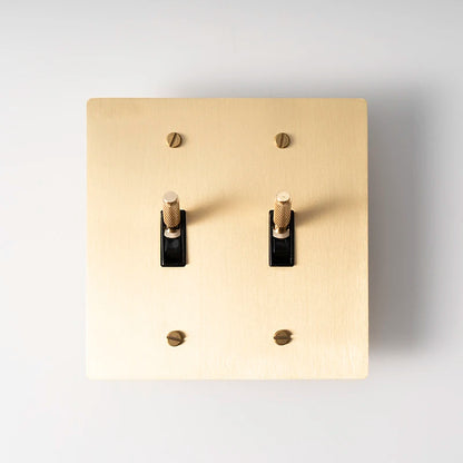 Panel de Latón Dorado UL Estándar Americano - Interruptor de 3 Vías para Hotel y Hogar.
