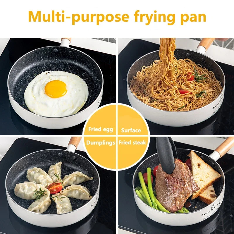 Sartén antiadherente para cocina de inducción, sartén para Wok de 20cm, sartén para panqueques, bistec para el hogar, sartén para huevos, estufa de Gas, cacerola Universal duradera