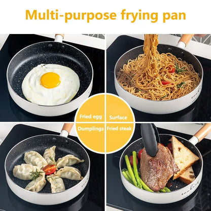 Sartén antiadherente para cocina de inducción, sartén para Wok de 20cm, sartén para panqueques, bistec para el hogar, sartén para huevos, estufa de Gas, cacerola Universal duradera