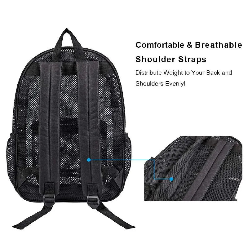Simple Mesh Design Backpack, Outdoor Travel Beach Bag, Trendy Student School Bag