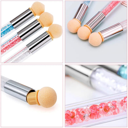 Cabezales de esponja de repuesto para uñas, pincel degradado de Color de esmalte de Gel, polvo brillante, bolígrafo de puntos para accesorios de manicura, herramientas