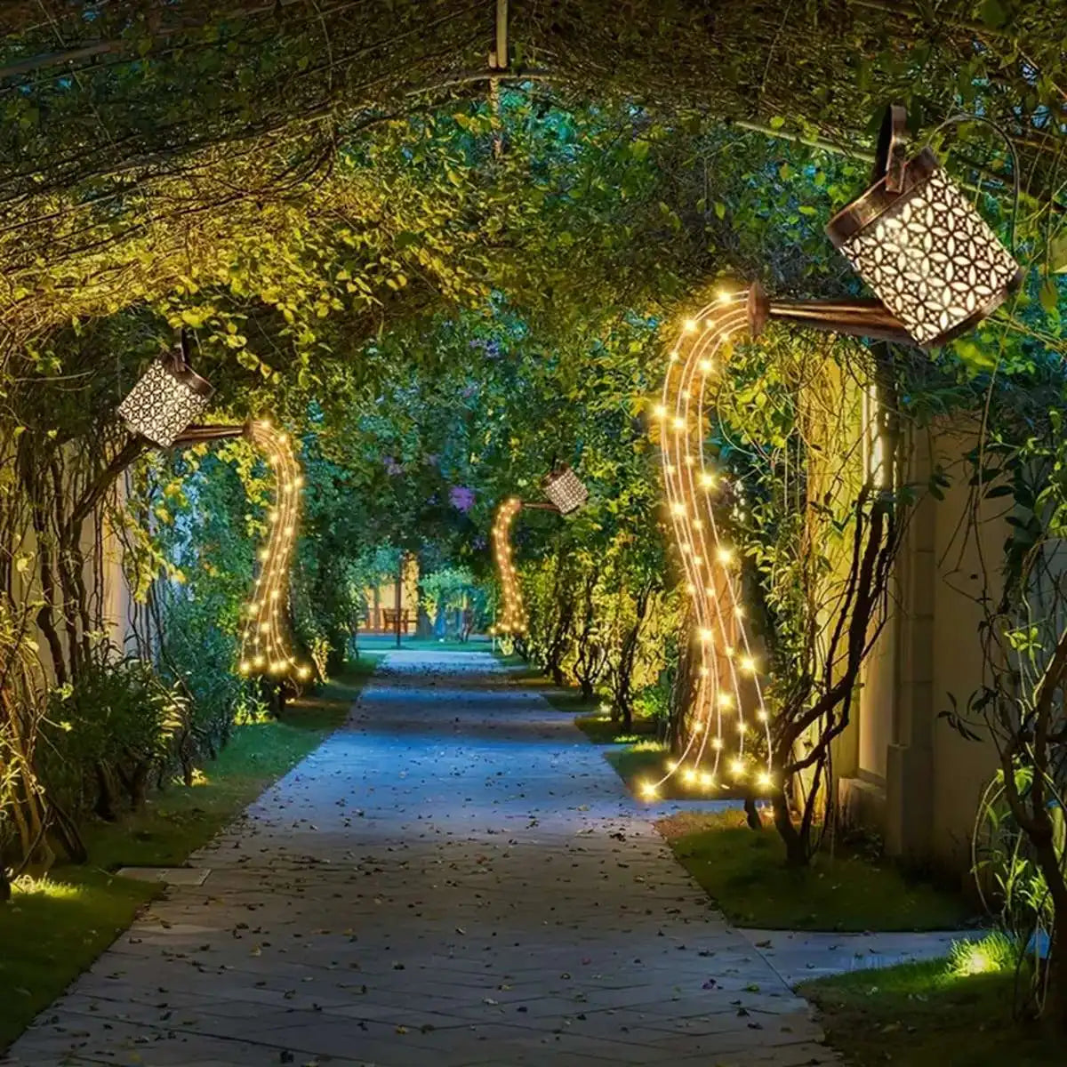 Regadera Solar Decorativa con Luces LED para Jardín, Impermeable IP65 - Iluminación Exterior para Patio, Camino y Decoración al Aire Libre