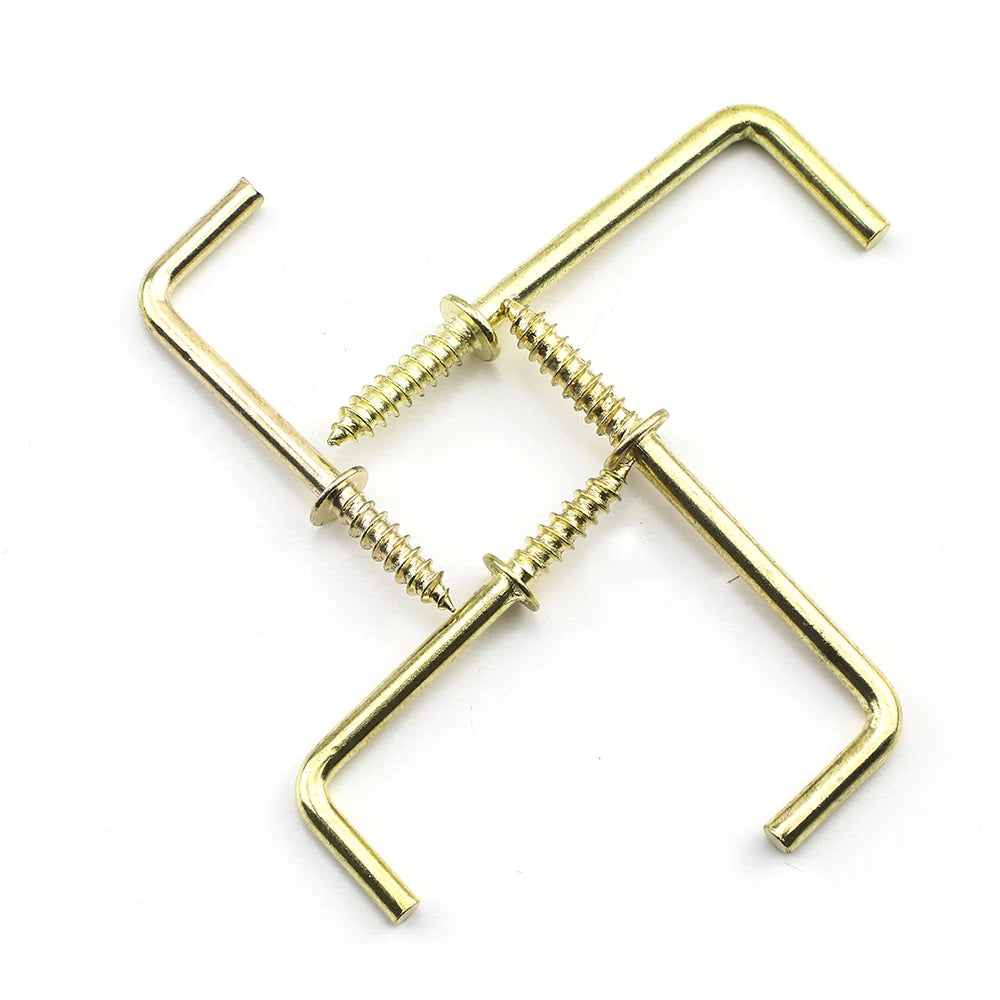 JUIDINTO 10-30 Pcs Ganchos de Tornillo en Forma de L Dorados - 1/2" y 3/4" de Acero al Carbono para Colgar en Pared