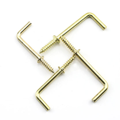 JUIDINTO 10-30 Pcs Ganchos de Tornillo en Forma de L Dorados - 1/2" y 3/4" de Acero al Carbono para Colgar en Pared