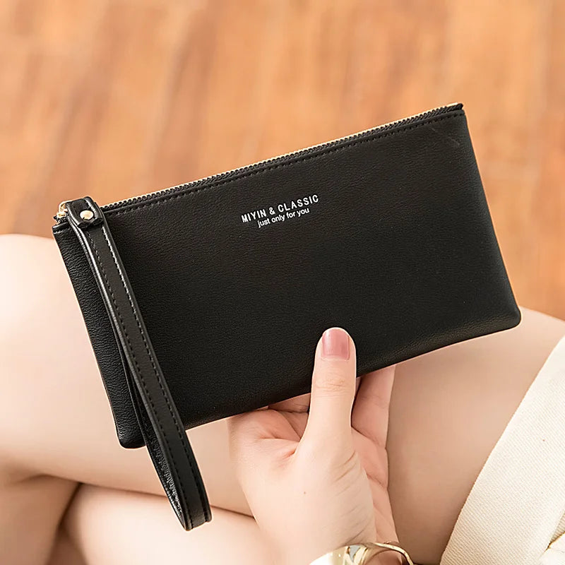 MIYIN Women's Purse long ultra-thin credit card bag minimalist zero purse thin large capacity zipper hold bag handbag purse girl