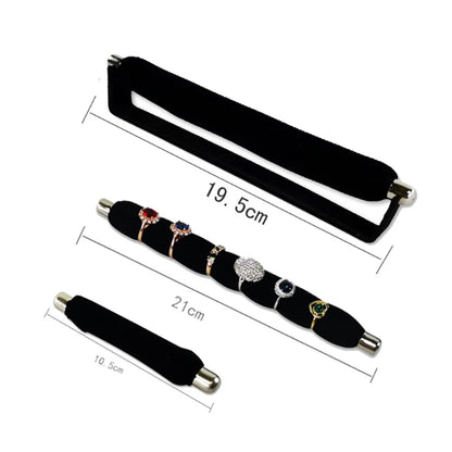 Soporte de Joyería para Anillos de Terciopelo - Exhibidor de Anillos de Espuma Suave con Estante de Metal, Disponible en Varios Colores