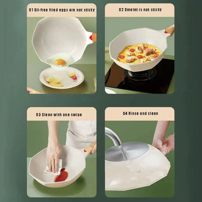 Sartén antiadherente octogonal para el hogar, olla para Wok, ollas de cocina para bistec de huevo, estufa de Gas, cocina Universal de inducción, sartén antiadherente