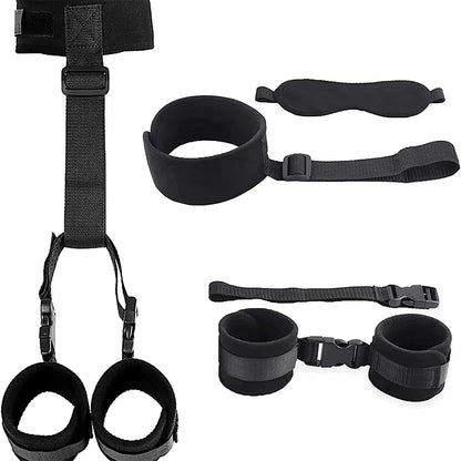 Juego de Esposas Ajustables y Antifaz para Adultos - Set BDSM para Mujeres y Parejas, Collar Erótico y Restricción Sensual - Juguetes Sexuales Sin Vibrador