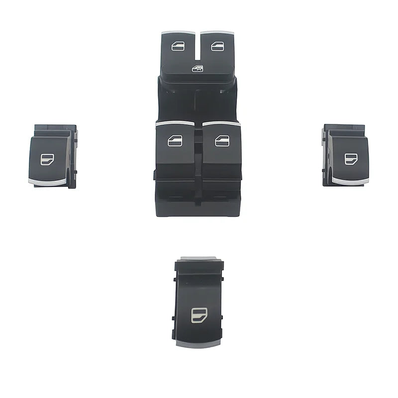 Interruptor Maestro de Ventana Cromado con Control Automático para Golf MK5, MK6, Tiguan, Touran, Passat - 5ND959857, 5K4959857