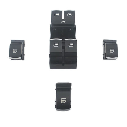 Interruptor Maestro de Ventana Cromado con Control Automático para Golf MK5, MK6, Tiguan, Touran, Passat - 5ND959857, 5K4959857