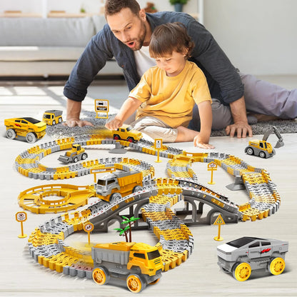Coche de pista de dinosaurio eléctrico para niños, juguete de ferrocarril de escalada mágica, coches de juguete de pista flexible, juguetes educativos para niños, juguete de calidad para niños