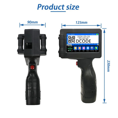 DCODE Impresora Portátil de Inyección de Tinta 1755PLUS - Máquina de Impresión QR, Código de Barras, Fecha y Más, 12.7mm