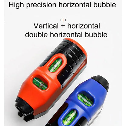 Nivelador Láser Multiusos Preciso - Herramienta de Nivelación con Guía de Línea Recta y Burbujas Horizontales y Verticales