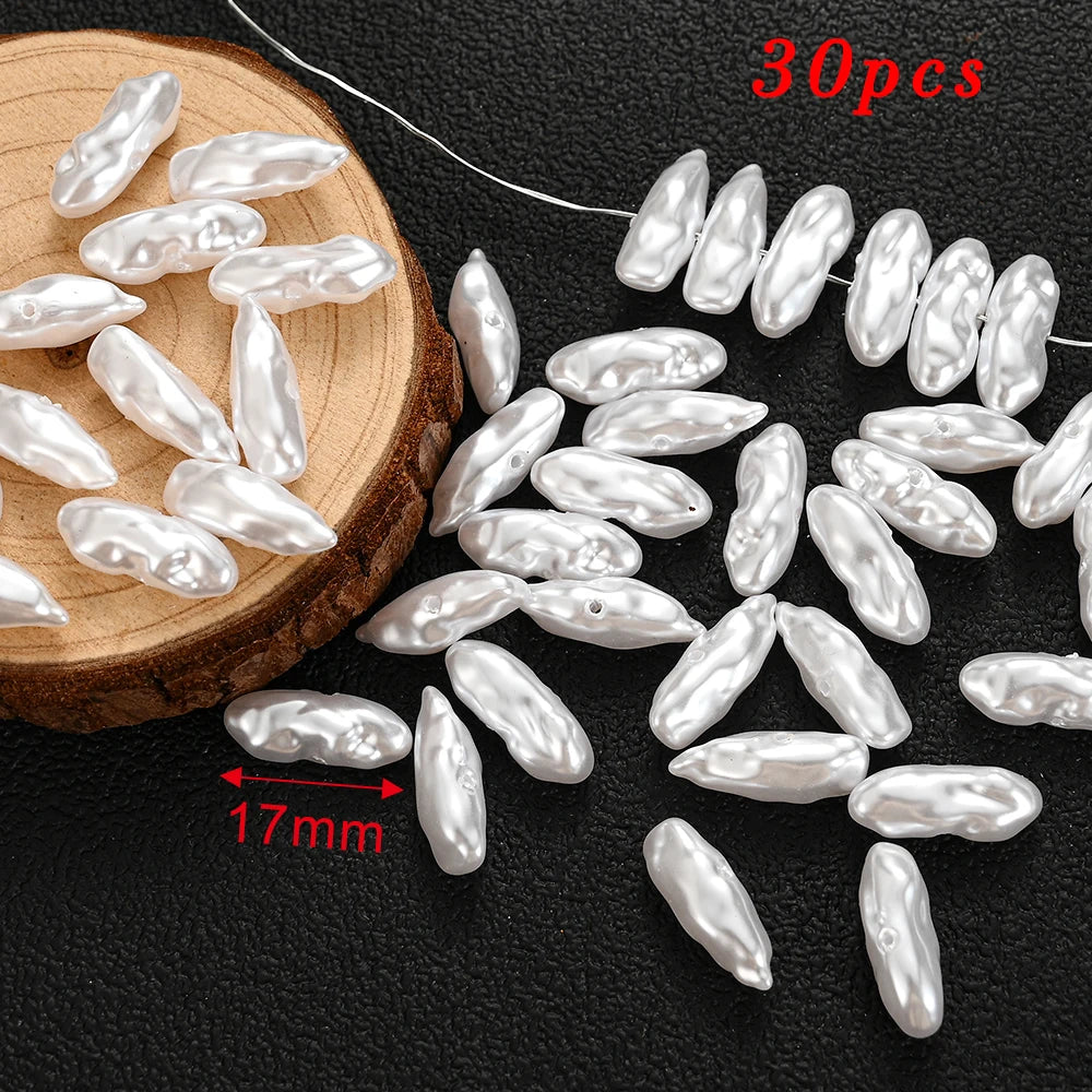 Cuentas Espaciadoras de Perlas Blancas 20-200 Piezas – Perlas Imitación de Acrílico para Bisutería y Manualidades DIY