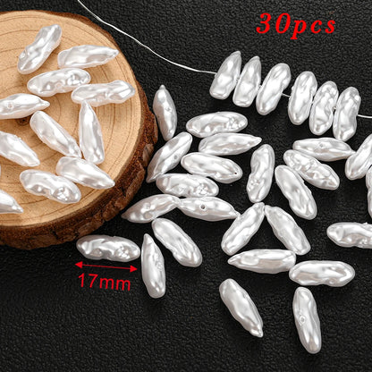 Cuentas Espaciadoras de Perlas Blancas 20-200 Piezas – Perlas Imitación de Acrílico para Bisutería y Manualidades DIY