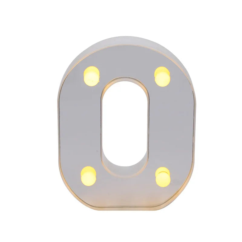 Lámpara de Letras LED Plateadas de 16cm - Decoración para Hogar, Bodas, Cumpleaños y Propuestas Románticas