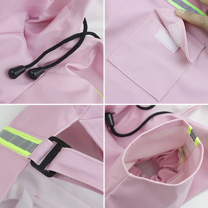 Chubasquero Grande para Perro, Ropa Impermeable con Capucha, Reflectante y a Prueba de Viento para Cachorros