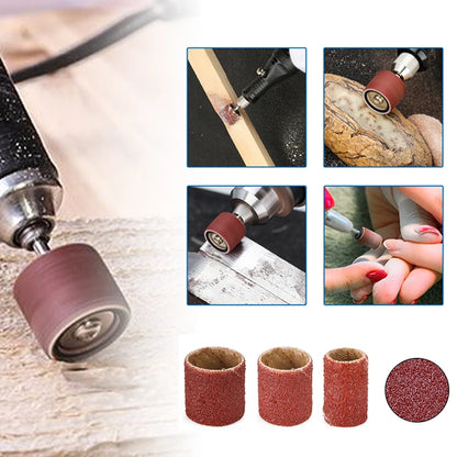 Set de Tambores de Lijado XCAN #80#100#120 con Mandril de Lijado de 6.35mm y 12.7mm para Herramientas Rotativas Dremel - Bandas Abrasivas