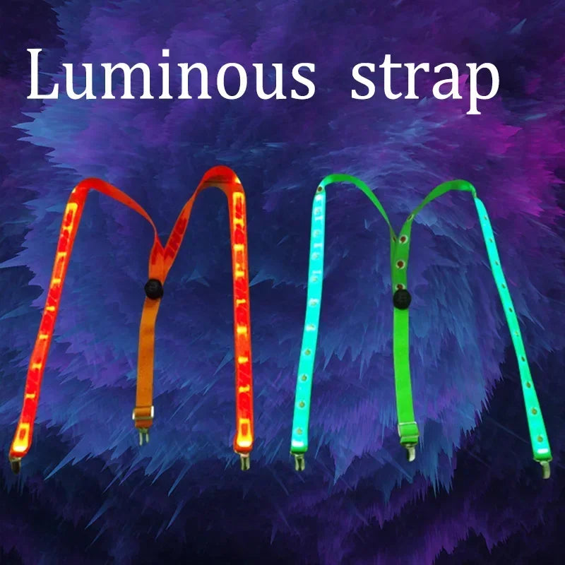 Tirantes con Luz LED y Pajarita - Accesorios para Fiesta, Bodas y Eventos - Suspenders Luminosos para Hombres y Mujeres