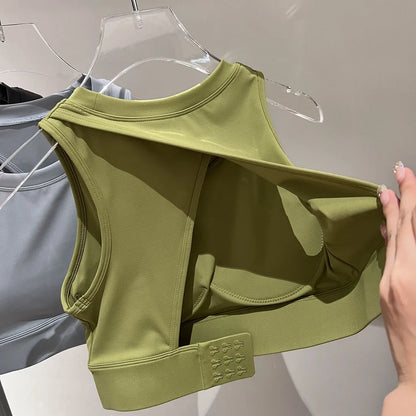 Lycar-Sujetador deportivo de tela para mujer, ropa interior deportiva con espalda hueca, mallas de entrenamiento