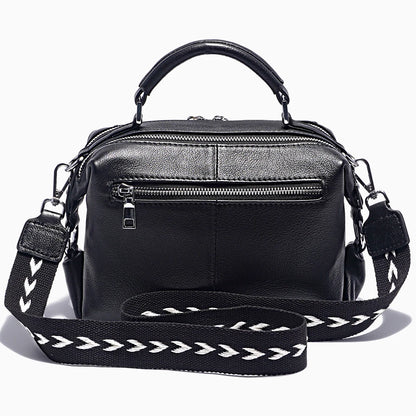 Bolso de Hombro Zency | Piel Genuina 100% | Diseño Elegante Blanco y Negro