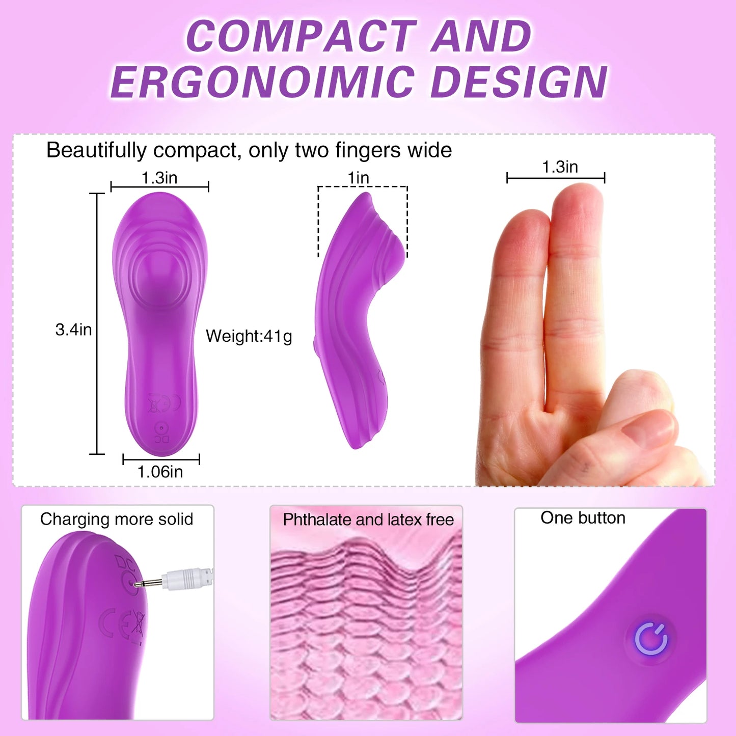 Vibrador Portátil para Mujer con Estimulación de Clítoris, Control por App Bluetooth y Vibración Magnética