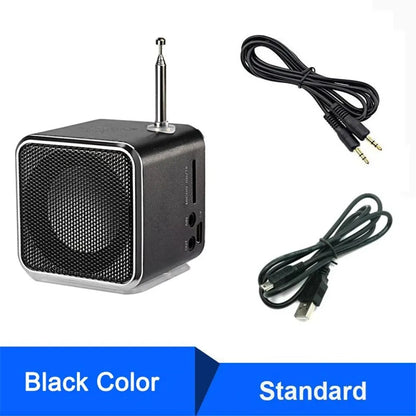 Radio Portátil Recargable Bluetooth Mini | Altavoz FM para Teléfono, MP3 y Computadora | Sonido Claro y Compacto