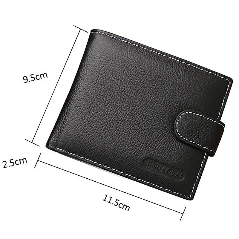 Cartera de Hombre JINBAOLAI en Cuero Genuino, Estilo Vintage con Cremallera, Alta Calidad