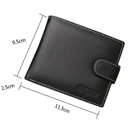 Cartera de Hombre JINBAOLAI en Cuero Genuino, Estilo Vintage con Cremallera, Alta Calidad