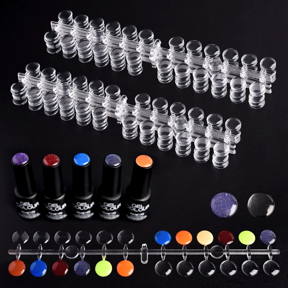 Tabla de Muestra de Esmalte de Uñas - Soporte para Muestras de Color de Uñas, Tarjetas de Tips Falsos, 48/120/240 Piezas