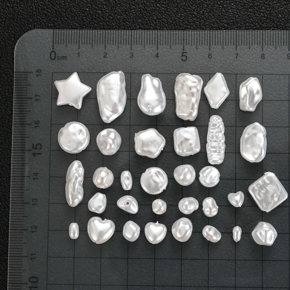 Cuentas Espaciadoras de Perlas Blancas 20-200 Piezas – Perlas Imitación de Acrílico para Bisutería y Manualidades DIY
