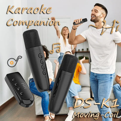 Companion Karaoke Inalámbrico DS-K1 - Micrófono Dinámico Bluetooth 5.3 con Mezclador DSP y Amplificador para Coche y Altavoces