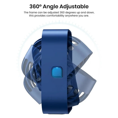 TOPK Mini Ventilador Portátil USB de Escritorio con Cabezal Giratorio 360°, 3 Velocidades Silenciosas para Oficina, Hogar y Camping