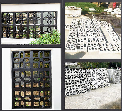 Molde de hormigón de construcción de jardín de diamante hueco, molde de ladrillo de plástico hueco para valla, molde de cemento antiguo para patio, césped, piscina de flores
