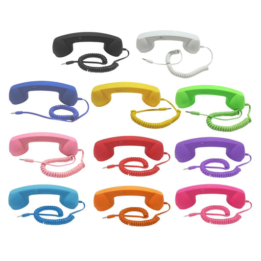 Manos Libres Retro con Conector de 3.5mm - Auricular Estilo Clásico, Comodidad y Protección Contra Radiación para iPhone y Smartphones