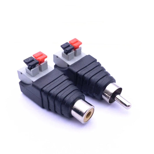 Adaptador de Conector RCA Macho y Hembra para Cable de Altavoz y Audio