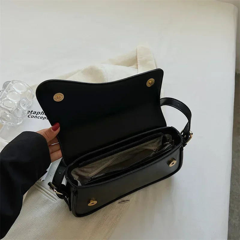 Bolsos Vintage de Cuero para Mujer: Bolso Cruzado 2024 con Solapa Pequeña, Diseño Elegante y Versátil