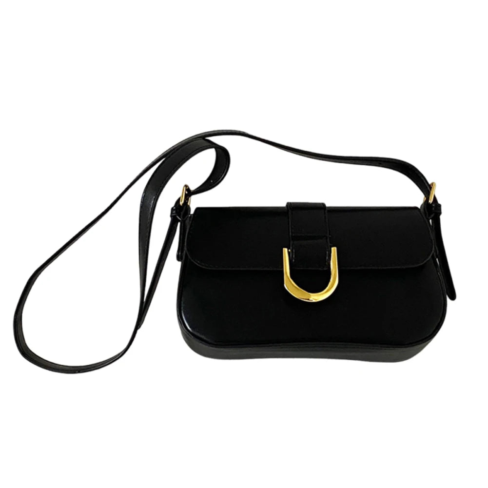 Bolso de hombro de charol Retro para mujer, bandolera con solapa de lujo, color sólido, rojo