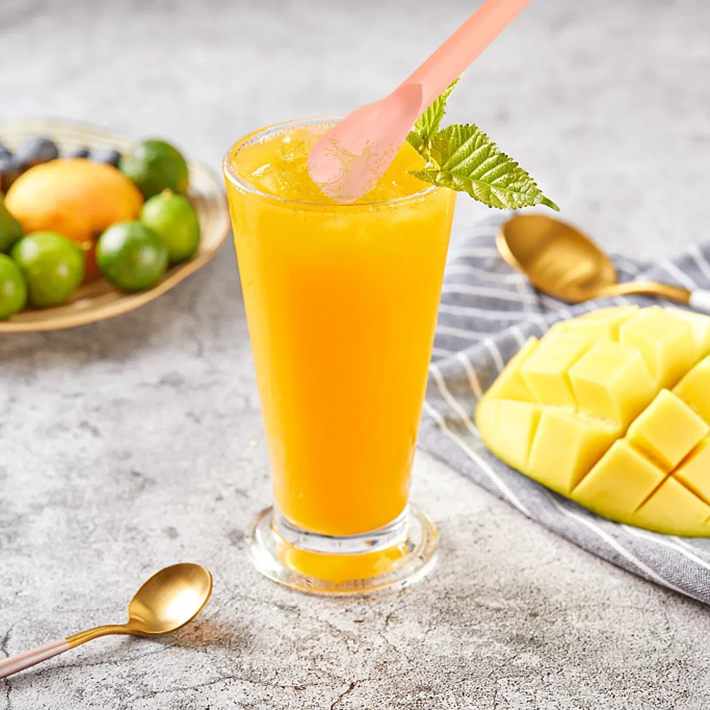 Título: Pajitas de plástico para beber con cuchara, ideales para batidos y bebidas espesas, disponibles en 50/1000/2000 unidades